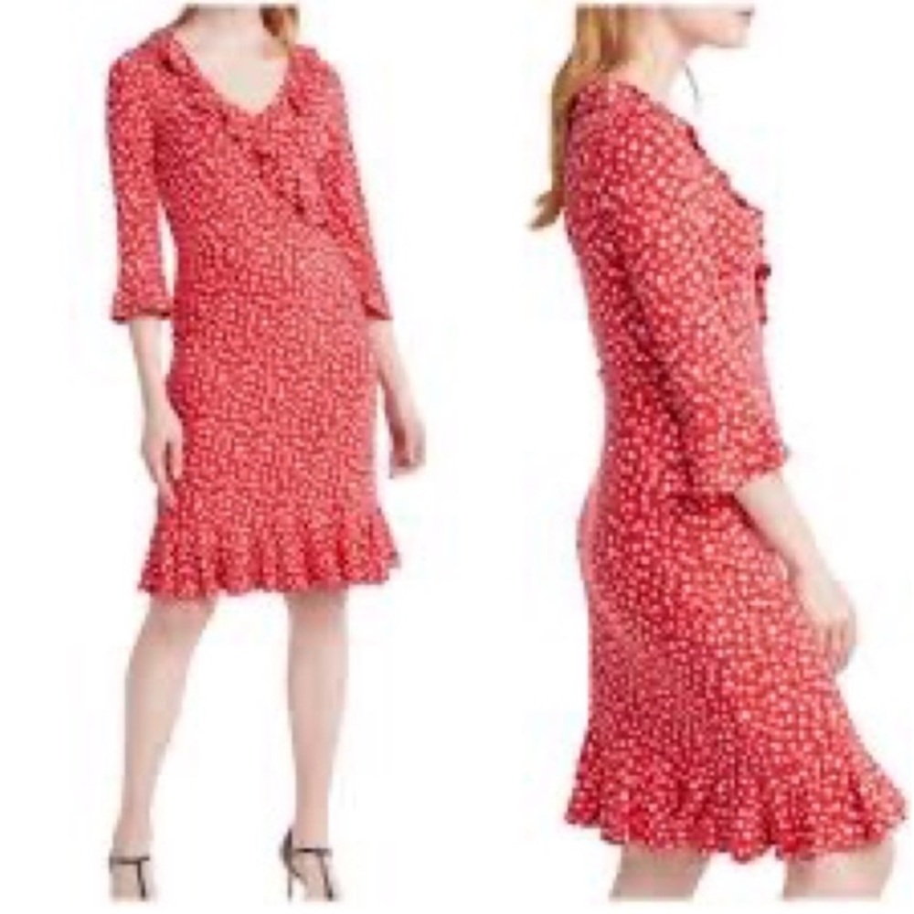 🔥Boden Michaela Jersey Rosehip Daisy Ditsy Dress Office Siren Corpcore Clueless🔥
